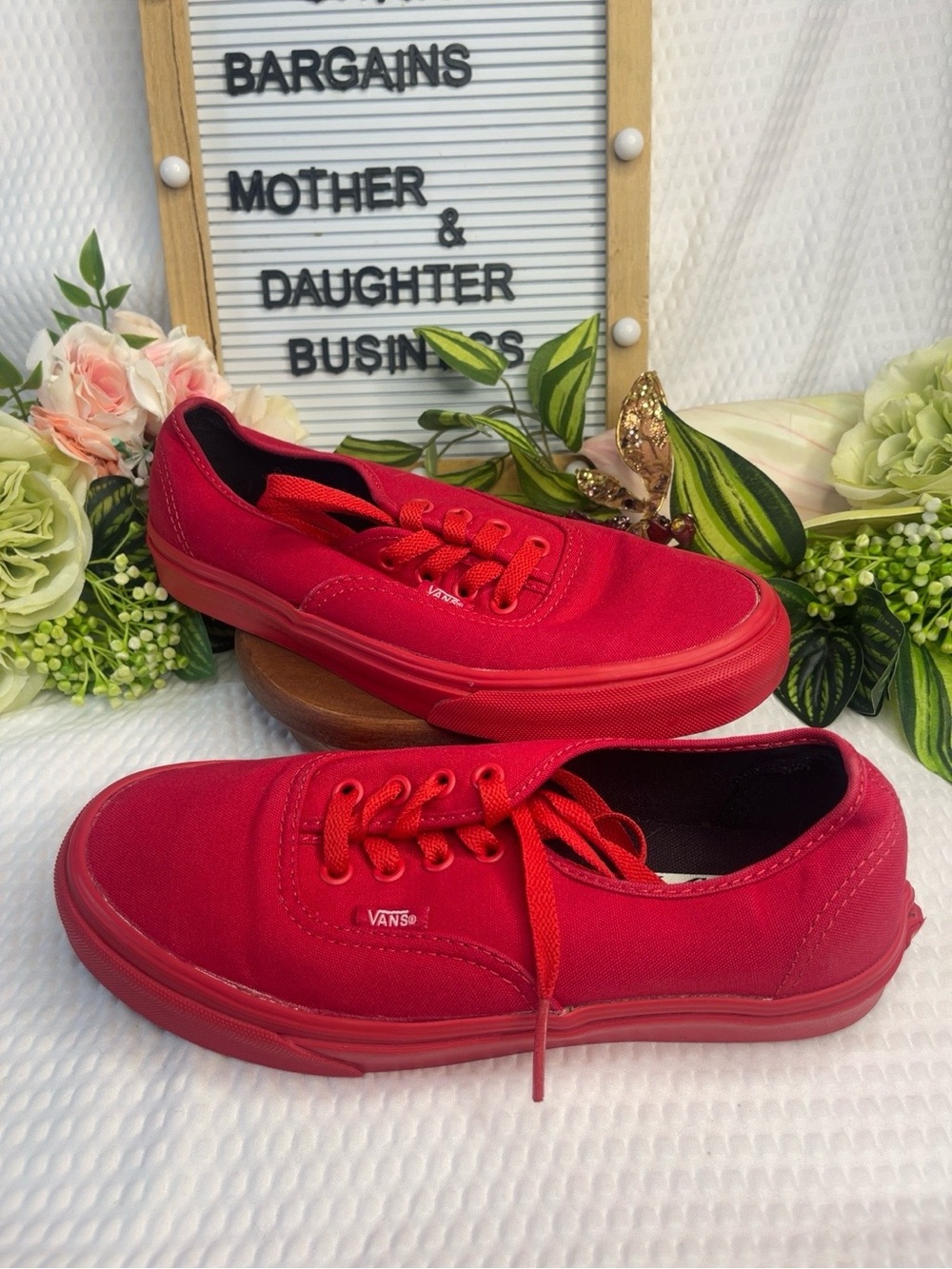 Vans All-Red Canvas Low-Top Sneakers